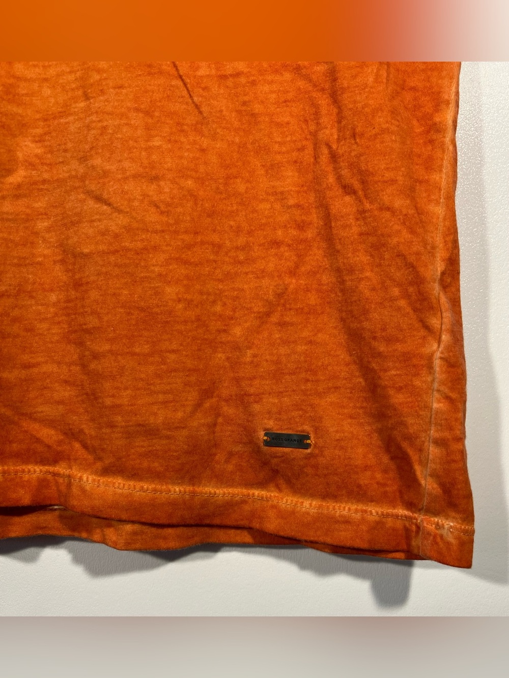Hugo Boss Orange Toulouse V-Neck Tee Mottled Orange Wash Mens Size Medium - Picture 9 of 14